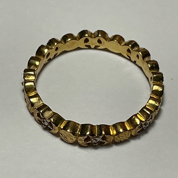 Sterling Silver Gold Tone Ring. Size 8 - Picture 4 of 5